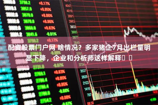 配资股票门户网 啥情况？多家猪企7月出栏量明显下降，企业和分析师这样解释⋯⋯